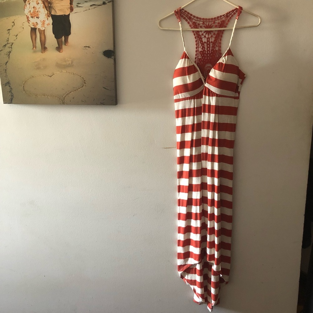 Red & White Maxi Dress